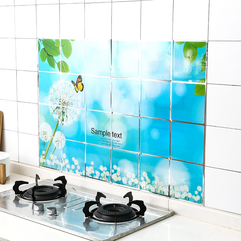 [ NGẪU NHIÊN] Miếng dán cách nhiệt nhà bếp chống bám bẩn- Loại To (60x90cm)