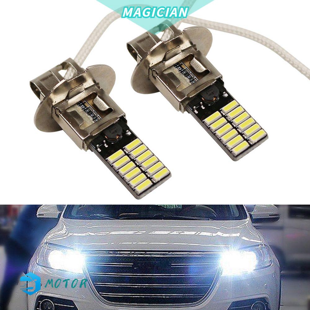 Set 2 đèn phá sương mù siêu sáng 24 bóng Led  H3 6500k 4014-SMD dành cho xe hơi