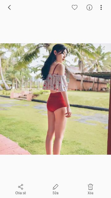 Bikini 2 mảnh cạp cao áo nhún bèo | BigBuy360 - bigbuy360.vn