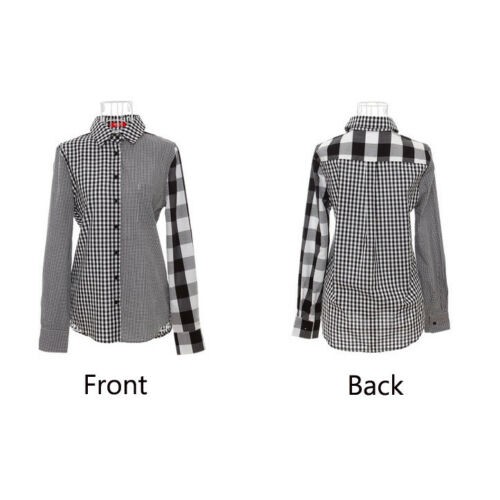 Áo sơ mi phối họa tiết ca rô trẻ trung dành cho nữ