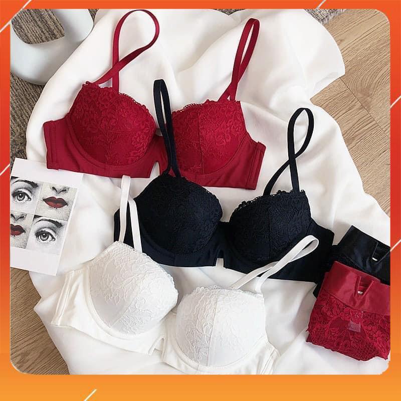 Set bộ đồ lót nữ hàng cao cấp Vickkk phối ren, áo cup ngang, có gọng, mút đệm vừa, Mã B29070