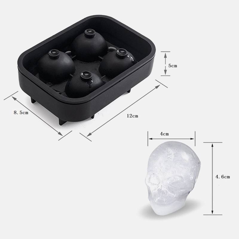 3D Skull Skull Silicone Khuôn Ice Cube Maker Chocolate Khuôn Khay Kem Công cụ DIY Whisky Cocktail Ice Cube Bestseller