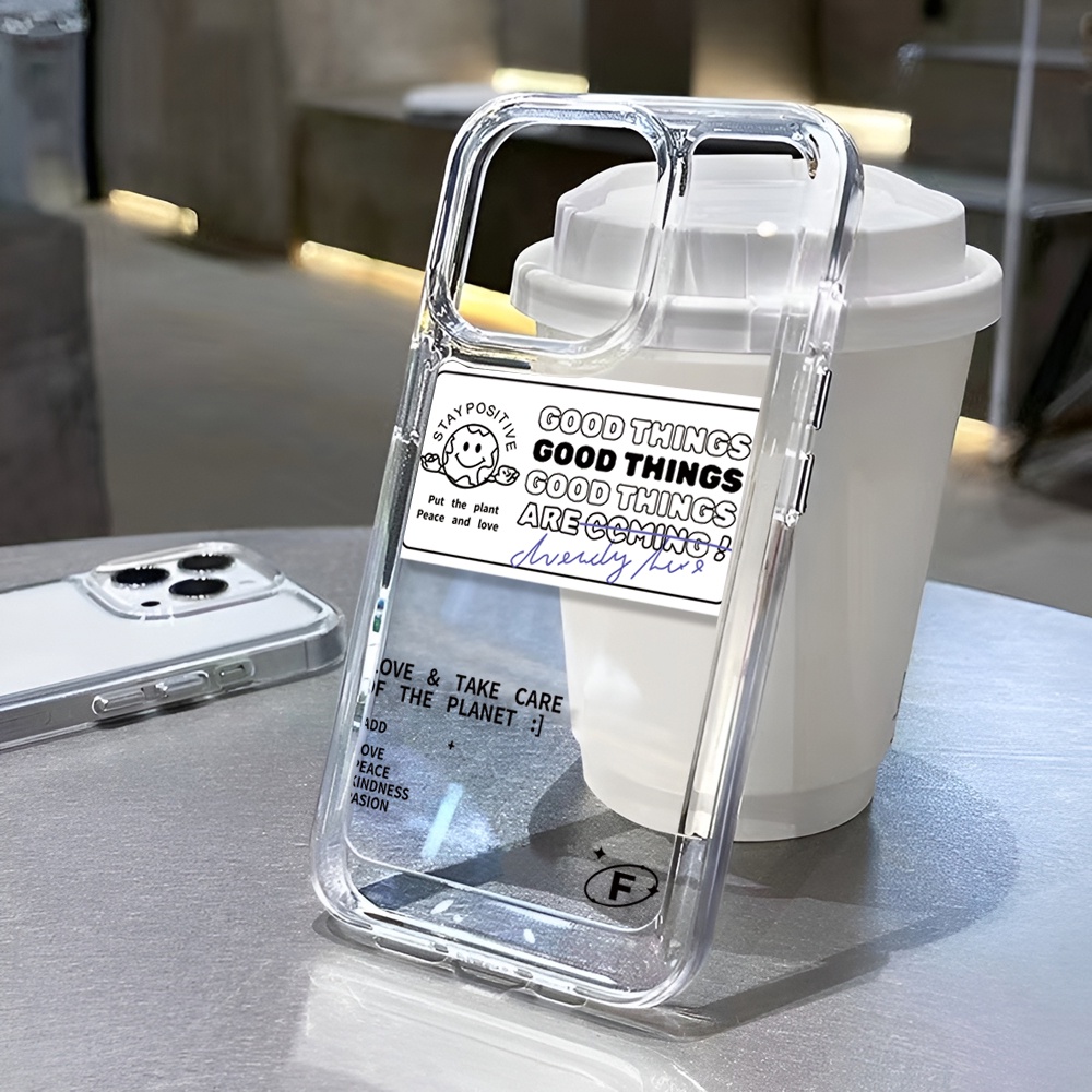 Ốp Điện Thoại Trong Suốt In Chữ good things Cho iphone 14ProMax 14Plus 13 11 12 7Plus X XR