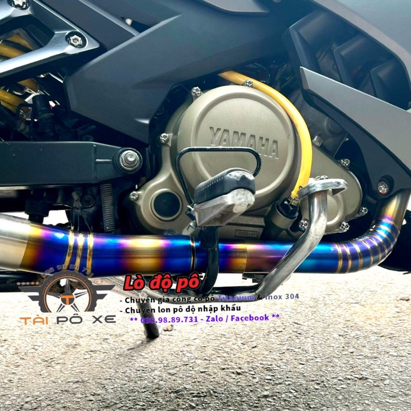 Cổ pô titan 38-51 cho ex150, gắn lon ZIN