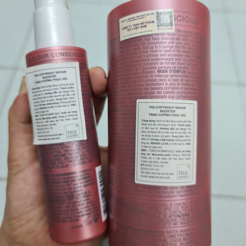 KEM DƯỠNG PHỤC HỒI TÓC TIGI COPYRIGHT REPAIR BOOSTER 90ML - 450ML