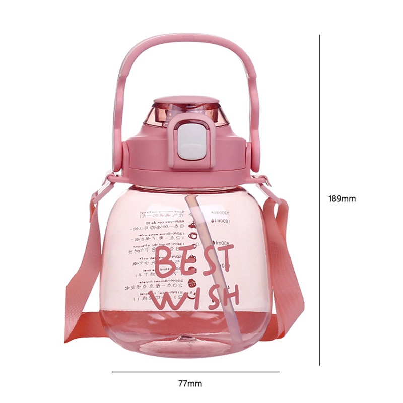 Bình Nước Trong Suốt Dung Tích 1200ml Chống Tràn Tiện Dụng Cho Học Sinh