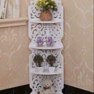 Kệ góc gỗ hoa văn 4 tầng