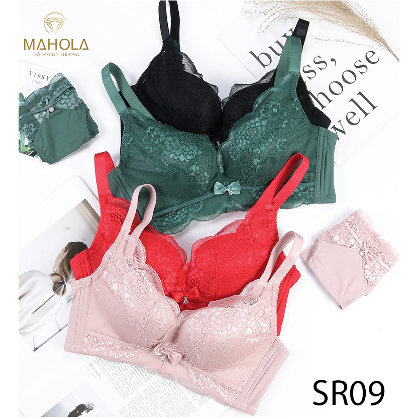 Áo Lót Su Đệm Vừa Chất Ren Không Gọng Nâng Ngực Tự Nhiên _MAHOLA_SR09