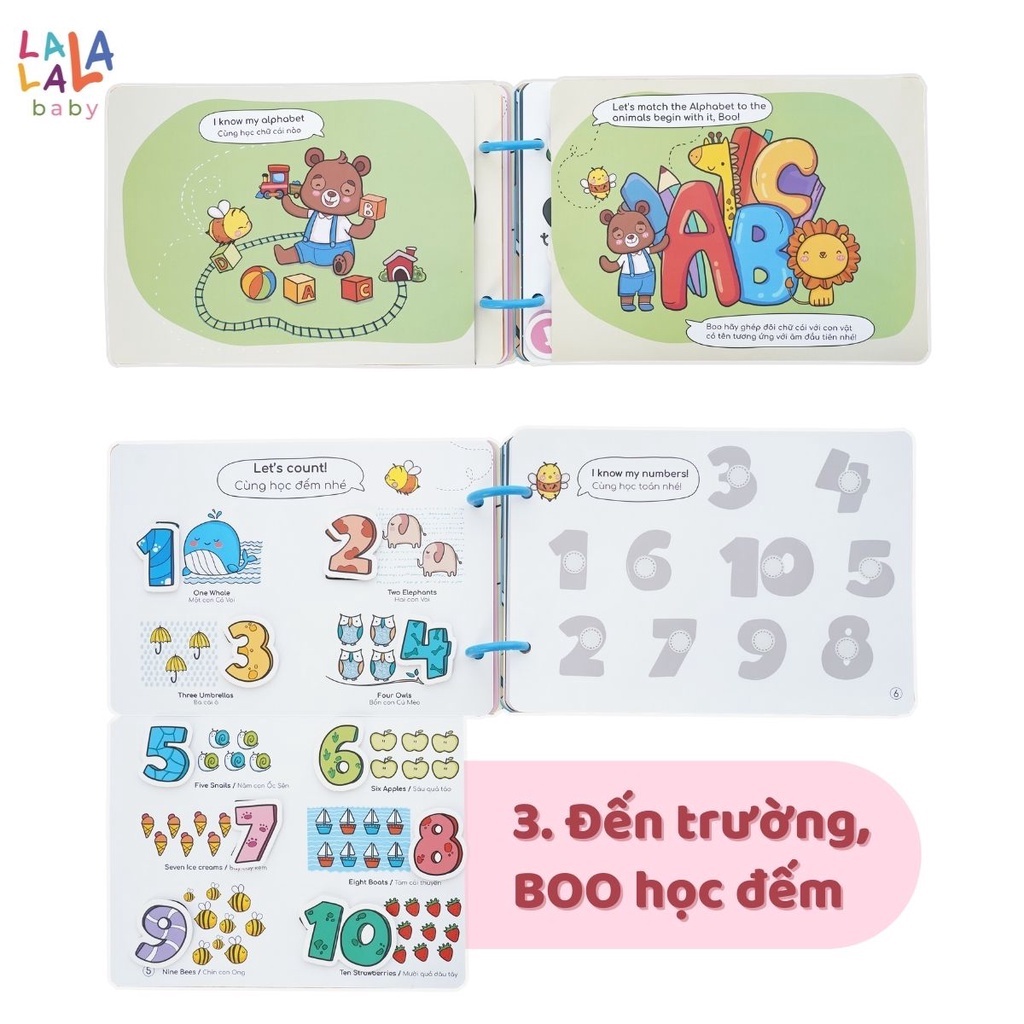 Học Liệu Bóc Dán Busy Book Cho Bé Lalala Baby Nhiều Chủ Đề Đa Dạng - Song Ngữ Anh Việt