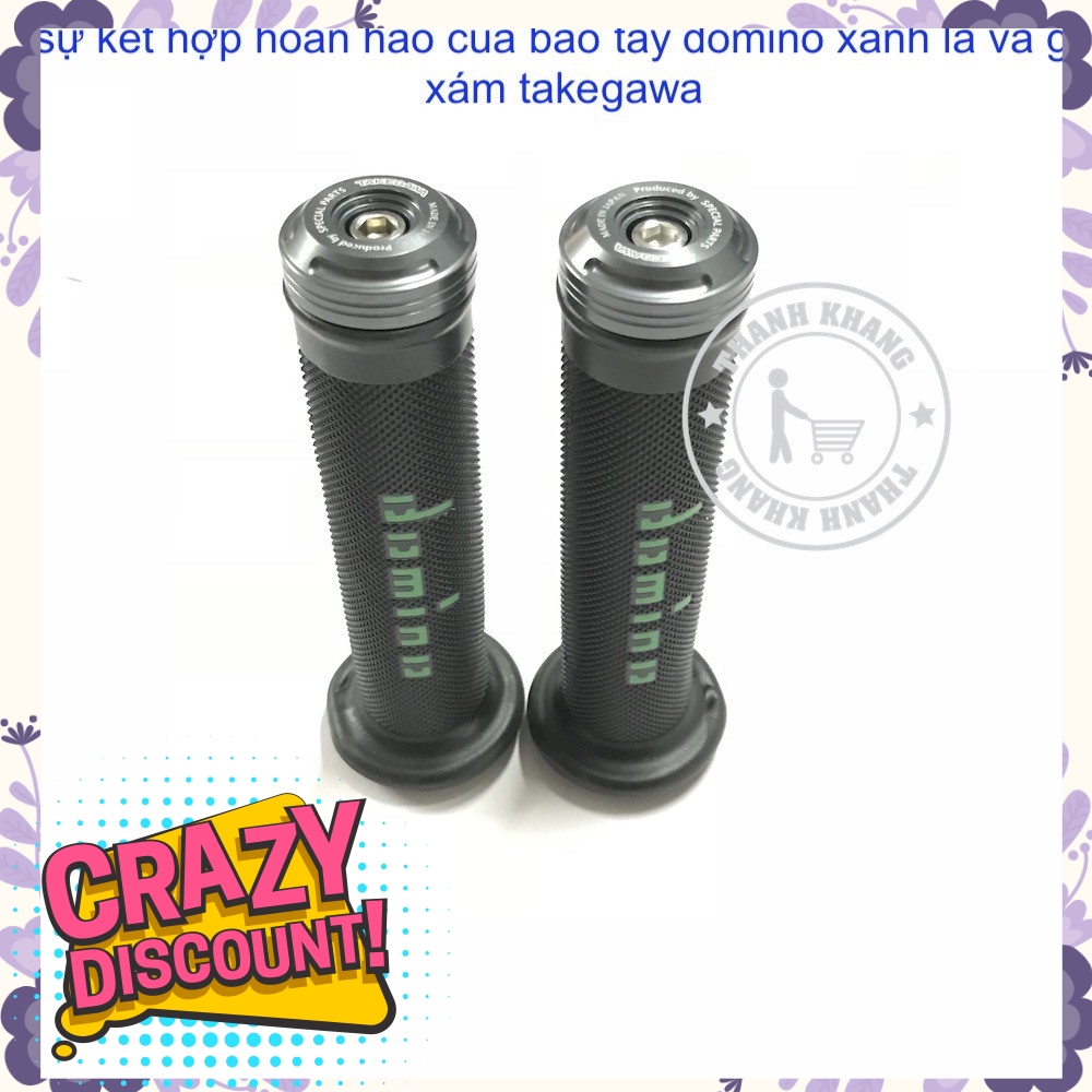 Combo Bao tay xe máy domino màu  xanh và gù takegawa  màu xám  thanh  khang 006000488 006001011