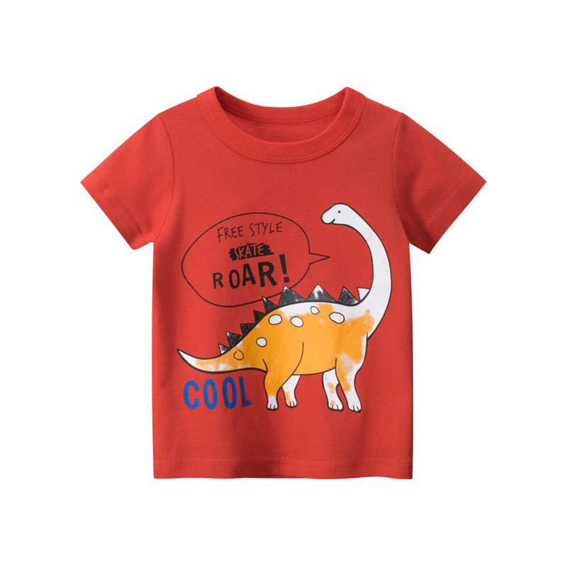 Áo thun bé trai dễ thương in hình Khủng Long Dinosaur mẫu mới 2020 chất liệu !00% cotton an toàn cho bé AT001