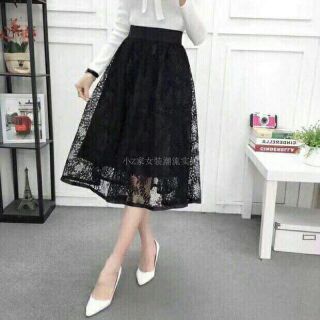 Chân váy ren họa tiết