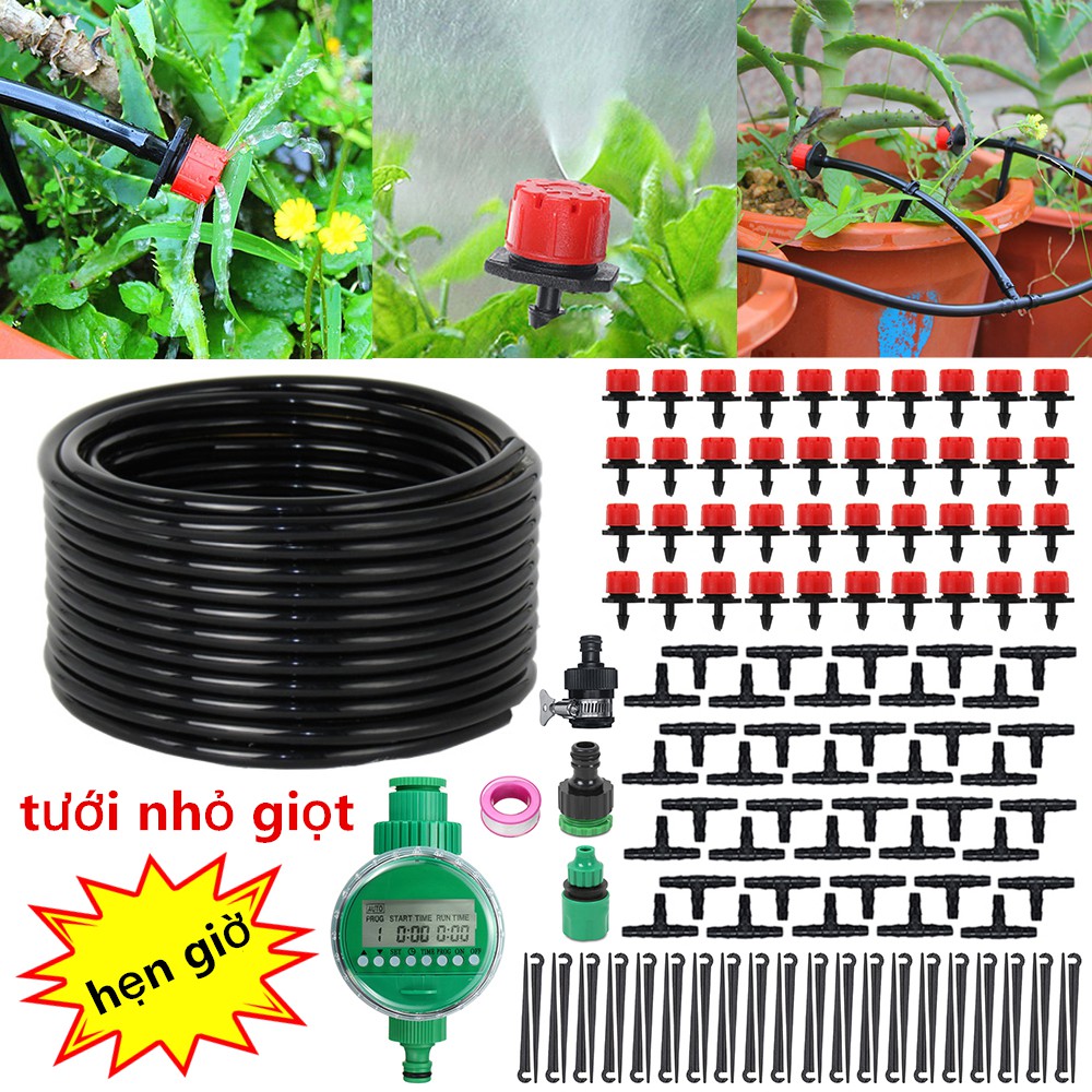 Hệ Thống Tưới Nhỏ Giọt Vườn Tự Động Hẹn Giờ, Bộ Tưới Cây Hoa Với Ống Nhỏ Giọt Điều Chỉnh Được
