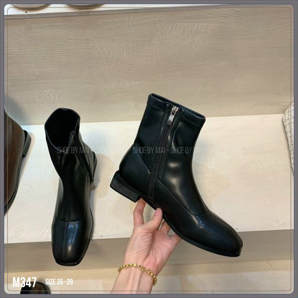 Giày boot da thời trang sành điệu cao 2 phân M347 SHOEBYMAI