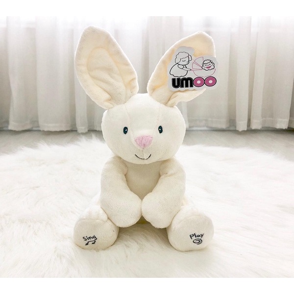 Thú Nhồi Bông Thỏ Ú Òa UMOO Chất Liệu Cotton Mềm Mịn, Đồ Chơi Đáng Yêu, Có Thể Phát Nhạc Cho Bé Yêu