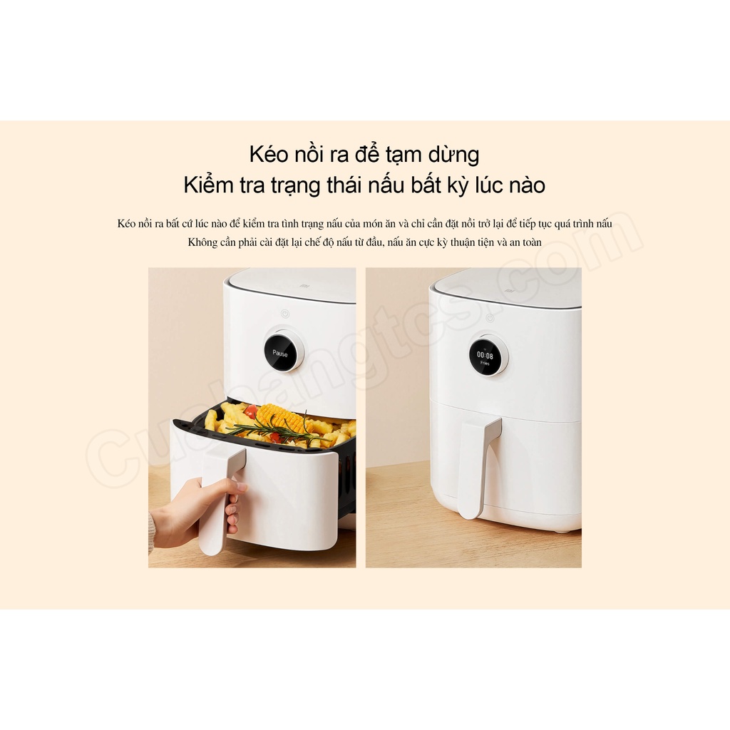 (*)GIAO HỎA TỐC Nồi Chiên Không Dầu Xiaomi Mijia 3.5L thông minh OLED Screen-Kết nối App Mihome-Hẹn giờ-Gợi ý Menu