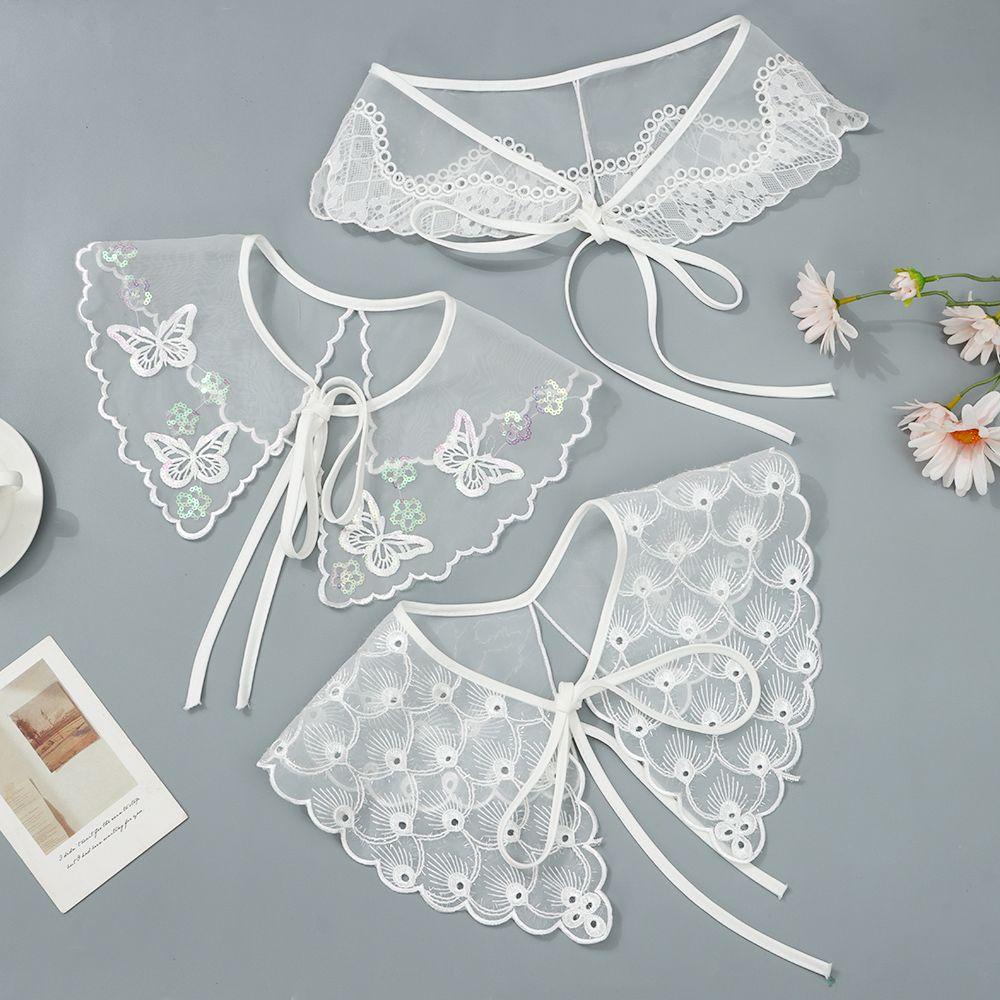 Áo Sơ Mi Chiffon Phối Ren Họa Tiết Hoa Thêu Xinh Xắn