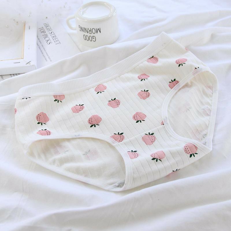 Quần Cotton Co Dãn 4 Chiều Phối Họa Tiết Quả Dâu Dễ Thương (d)