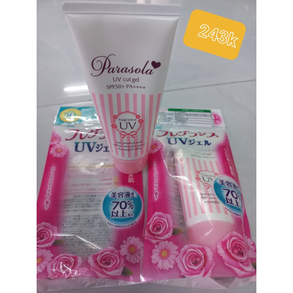 Sale 30% Kem Chống Nắng Naris Dạng Parasola UV Cut Gel SPF50+ PA++++ 90g