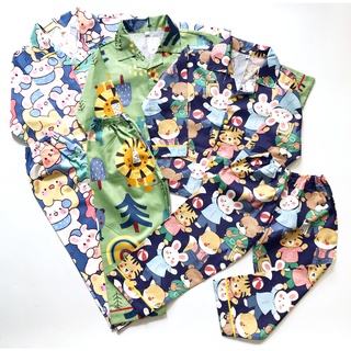 Pijama cho bé vải cotton Thô đẹp hút mồ hôi hình Thú xinh xắn 10-40kg cho bé 1-9 tuổi