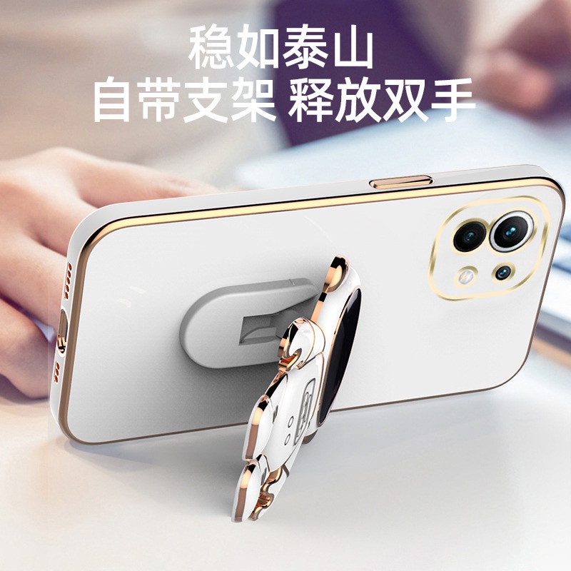 Ốp Điện Thoại Mạ Điện Hình Phi Hành Gia 3D Có Giá Đỡ Cho Xiaomi 13 Pro Xiaomi 12 Pro Xiaomi 11 Lite 5G NE 11T Pro 11 Ultra