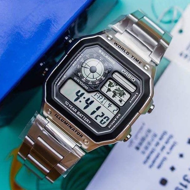 Đồng Hồ Nam Casio AE-1200WHD-1AVDF 🔥Cam Kết Hàng Chính Hãng🔥 Dây Kim Loại - Pin 10 Năm - Chống Nước WR100m 🌟 ғʀᴇᴇ sʜɪᴘ 🌟