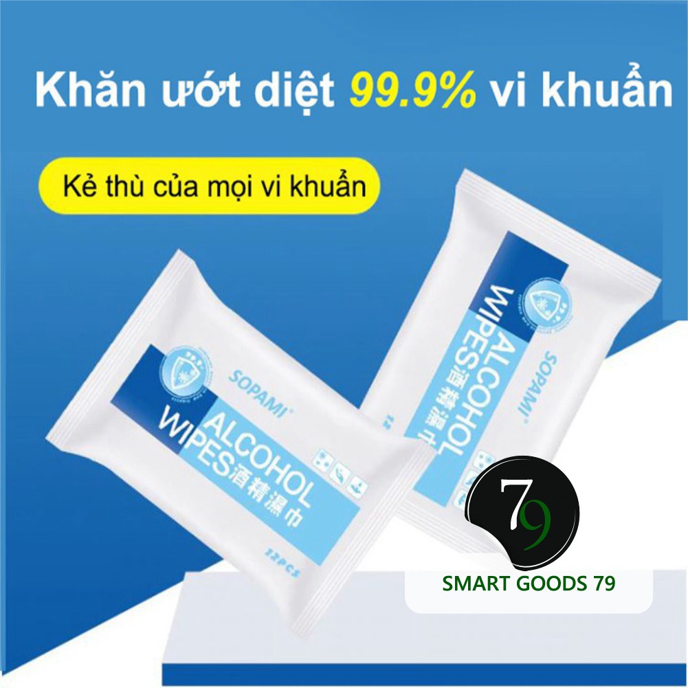 [Freeship hàng cao cấp 200] Khăn giấy ướt có cồn alcohol wipes diệt kháng khuẩn đa năng lau bếp