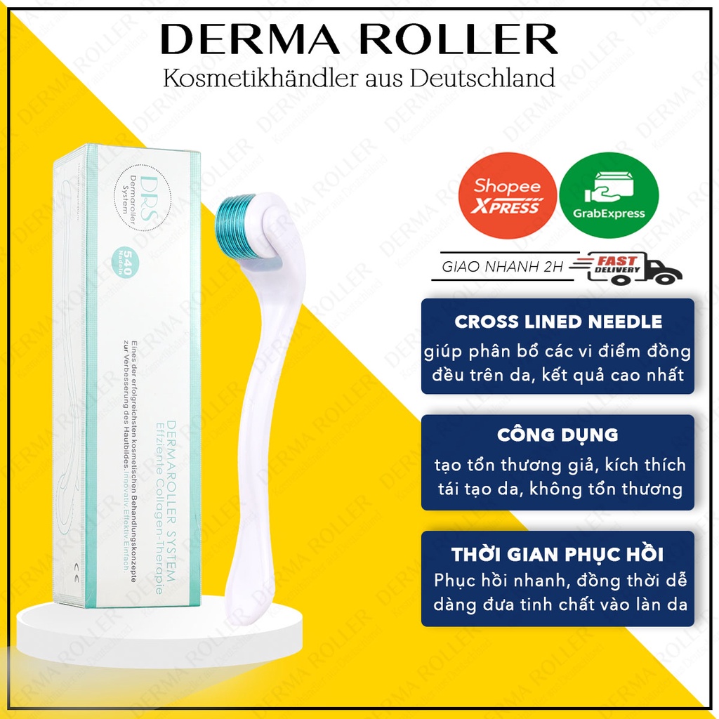 Bộ Giảm Sẹo Kim lăn DRS Dermaroller ĐỨC + Tinh chất TBG Ampoule