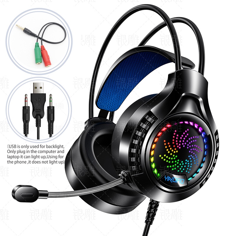 Tai Nghe Gaming Chụp tai máy tính Chơi Game thủ Có Mic Dành Cho Điện Thoại Di Động có dây có micro LED Gameming / Pc / Ps4/laptop Gamming Headphone