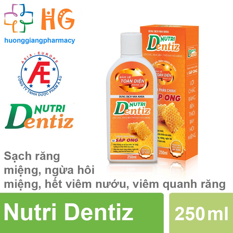 Nước súc miệng Nutridentiz - Lợi chắc, răng bền, thổi bay mùi hôi miệng  (Chai 250ml)