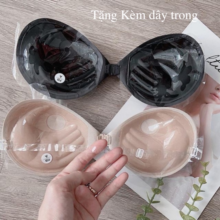 Miếng dán ngực cài trước siêu nâng ngực siêu dính, Áo bra dán Ngực Silicon bàn tay hở lưng Pinkaha  (tặng kèm dây trong)