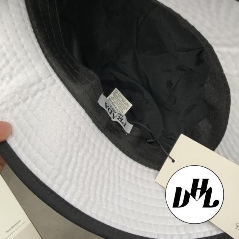 Mũ Bucket Phối Đen Trắng Unisex Mạc PANDA Tam Giác Form Cụp Thời Trang Nam Nữ