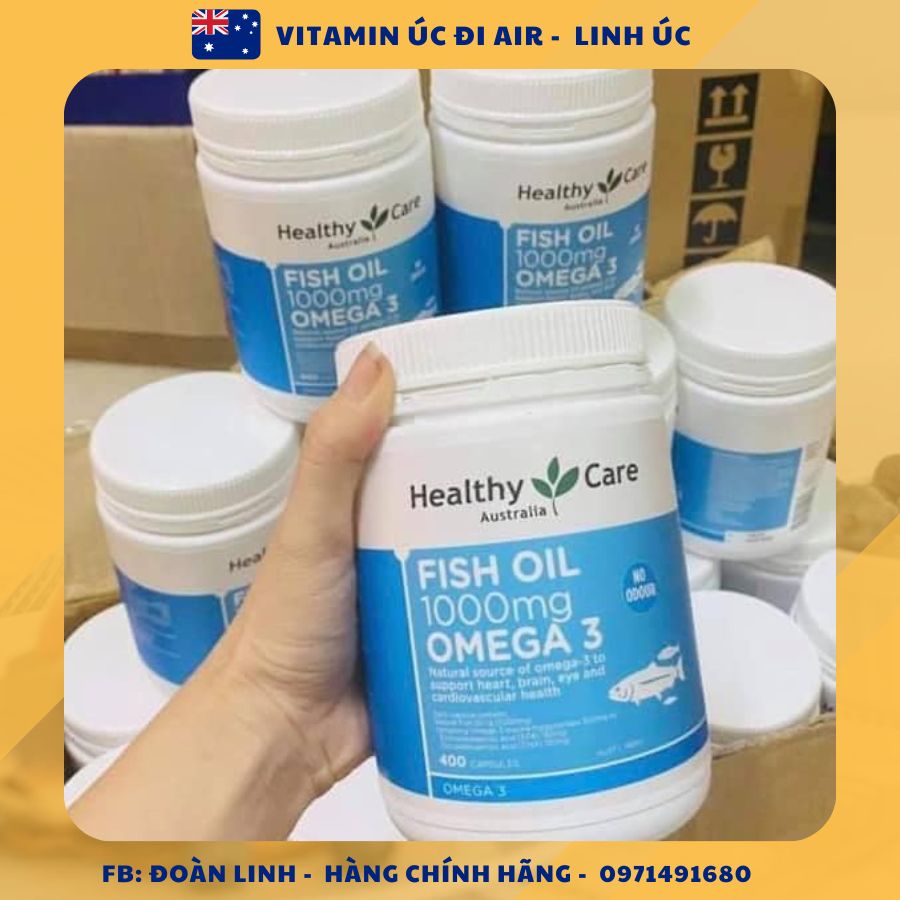 Dầu cá tự nhiên Healthy Care Fish Oil 1000mg Omega 3, 400 viên, Date xa