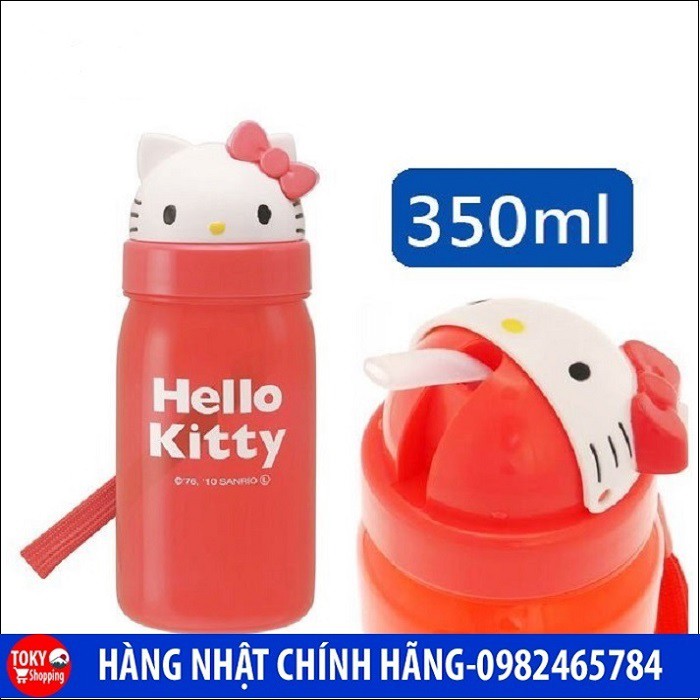 Bình nước vòi hút Skater hình Hello Kitty 350ml cho bé Hàng Nhập Khẩu Từ Nhật