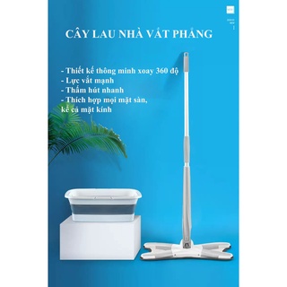 Cây lau nhà vắt phẳng thế hệ mới xoay 360 độ tiện lợi cho việc lau dọn mọi ngóc ngách