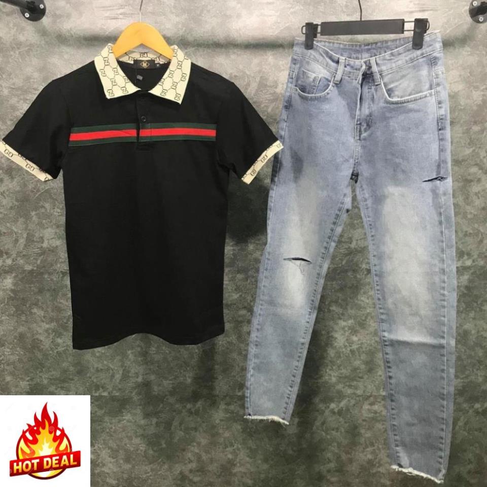 Quần jean nam rách gối chất bò co dãn tốt tua lai mẫu mới nhất cao cấp NEWSTYLE FASHION Đẹp
