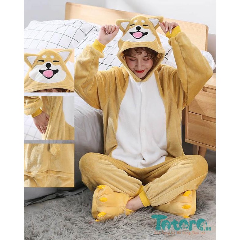Bộ đồ liền thân Bò Sữa - Chó Shiba cười toe - Mèo Vằn - Mèo Đen - Chó Đốm - Heo Đen - Husky Đen