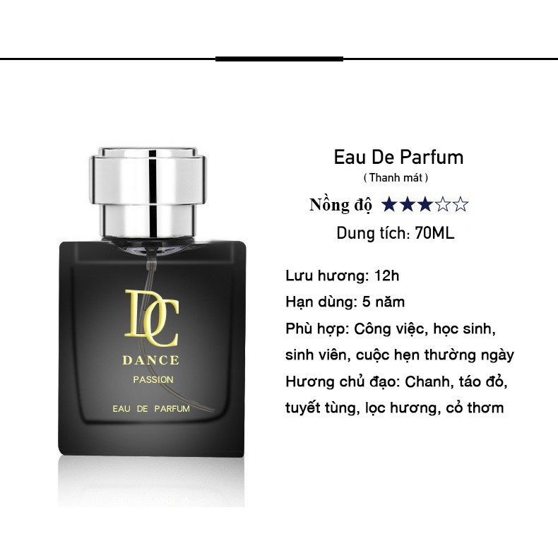 Nước hoa nam DANCE cao cấp 70ml lưu hương lên đến 12 giờ tặng kèm nước hoa hãng 5ml | BigBuy360 - bigbuy360.vn