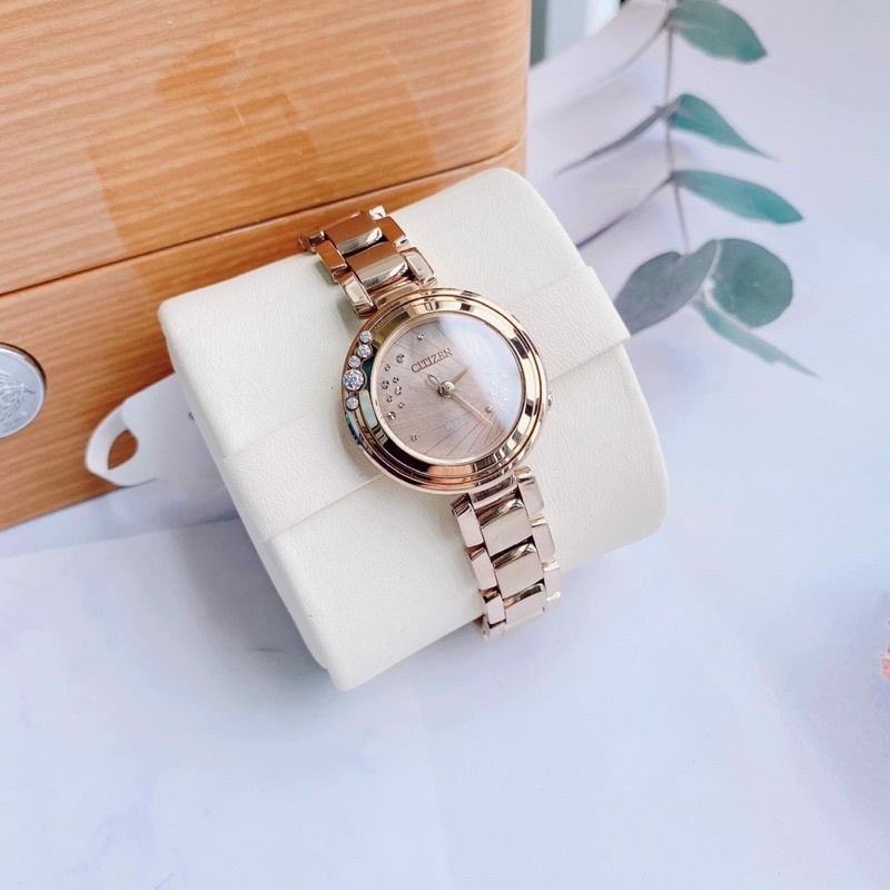 Đồng hồ nữ chính hãng Citizen EM0463-51Y - Máy quartz pin năng lượng ánh sáng - Kính Sappphire