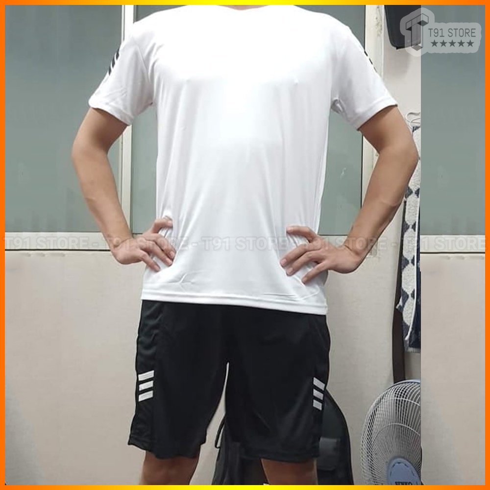 [SỈ SLL] Bộ thể thao cộc tay chất liệu thun co giãn FREESHIP Quần áo mùa hè 5 màu - 5 size M đến 3XL phù hợp mọi người