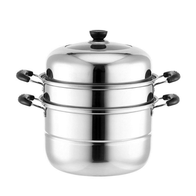 Nồi Hấp 2 Tầng Cỡ Lớn Chất Liệu Inox Dày Dặn Phong Cách Retro