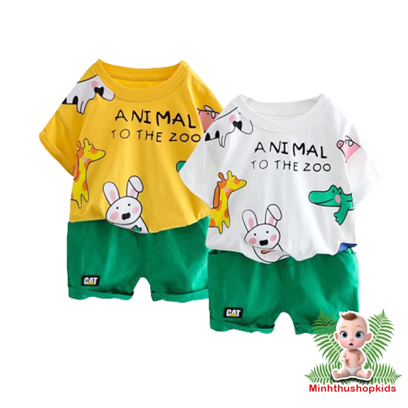 Bộ Áo Cộc Animal Bé Trai / Bé Gái 8-18kg QATE 278