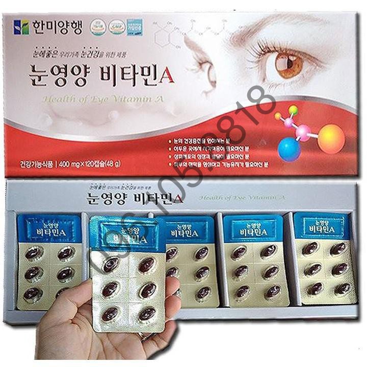 [HÀNG MỚI VỀ] Viên Bổ Mắt Hàn Quốc Health of eye Vitamin A, Hộp 120Viên[DUY NHẤT HÔM NAY] [SALE LỚN]