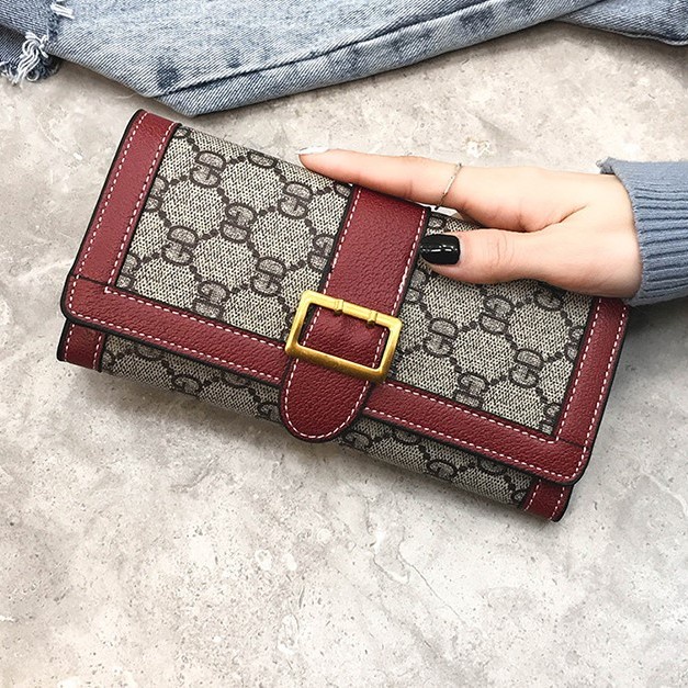 Ví Da Chuwanglin Dáng Dài In Họa Tiết Thời Trang Cho Nữ