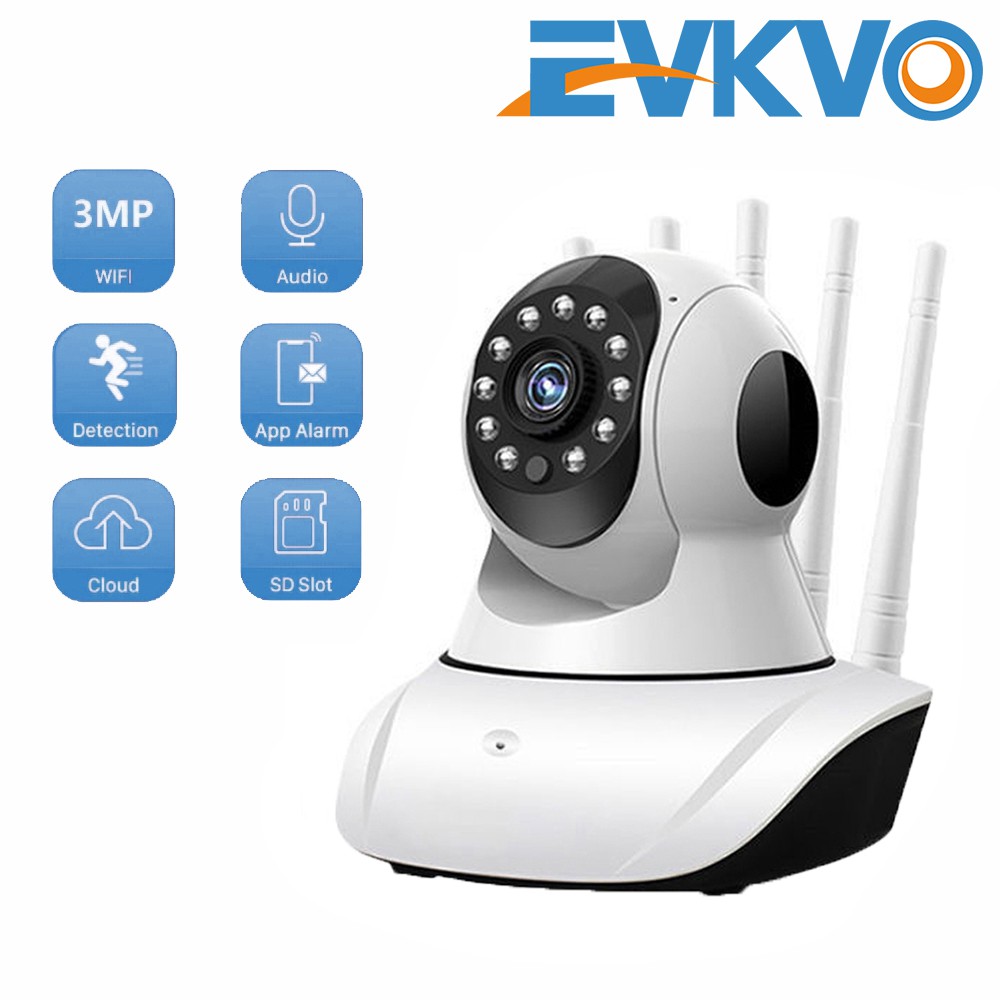 EVKVO - YI LOT APP FHD 3MP Có thể xoay Wireless PTZ IP Camera CCTV WIFI Home Security Surveillance Camera CCTV Infrared Night Vision Baby Monitor Two Way Audio Motion Detection Alarm