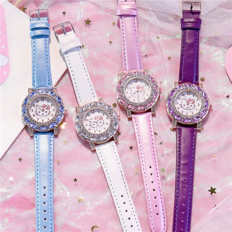 Đồng Hồ Đeo Tay Chống Nước Chống Rơi Hình Mèo kitty Dễ Thương Dành Cho Học Sinh Tiểu Học / Trung Học / Bé Gái