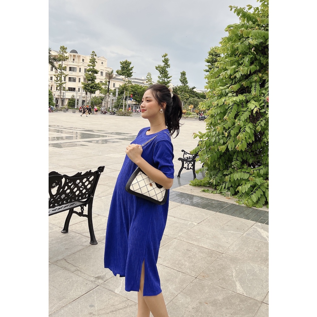 Đầm bầu suông xuống phố xinh xắn