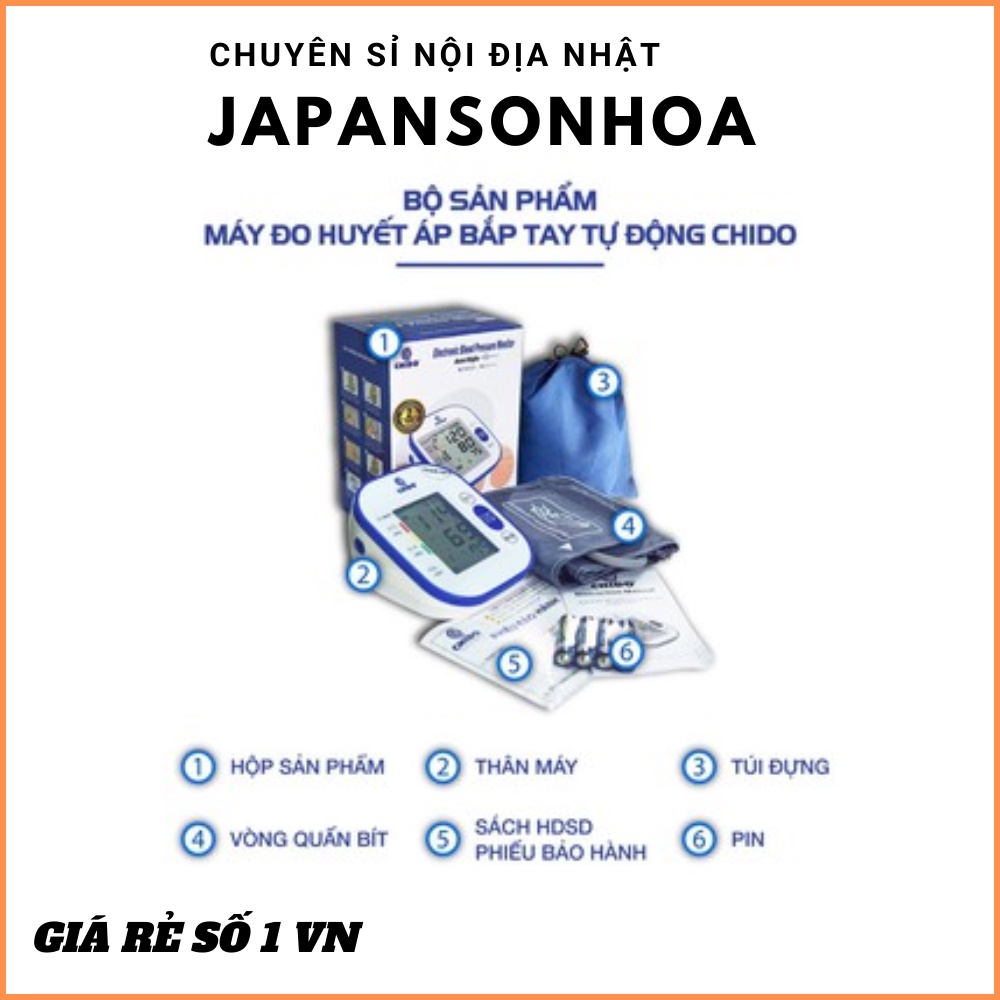 Máy đo huyết áp CHIDOCHÍNH HÃNG Mức độ bơm hơi được thiết kế phù hợp cho từng cá nhân đạt được sự thoải mái tối đa