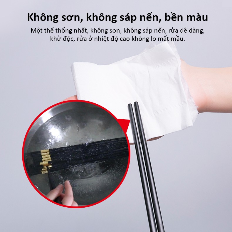 HỘP 10 ĐÔI ĐŨA HỢP KIM MẠ VÀNG CAO CẤP, KHÁNG KHUẨN, CHỐNG MỐC.