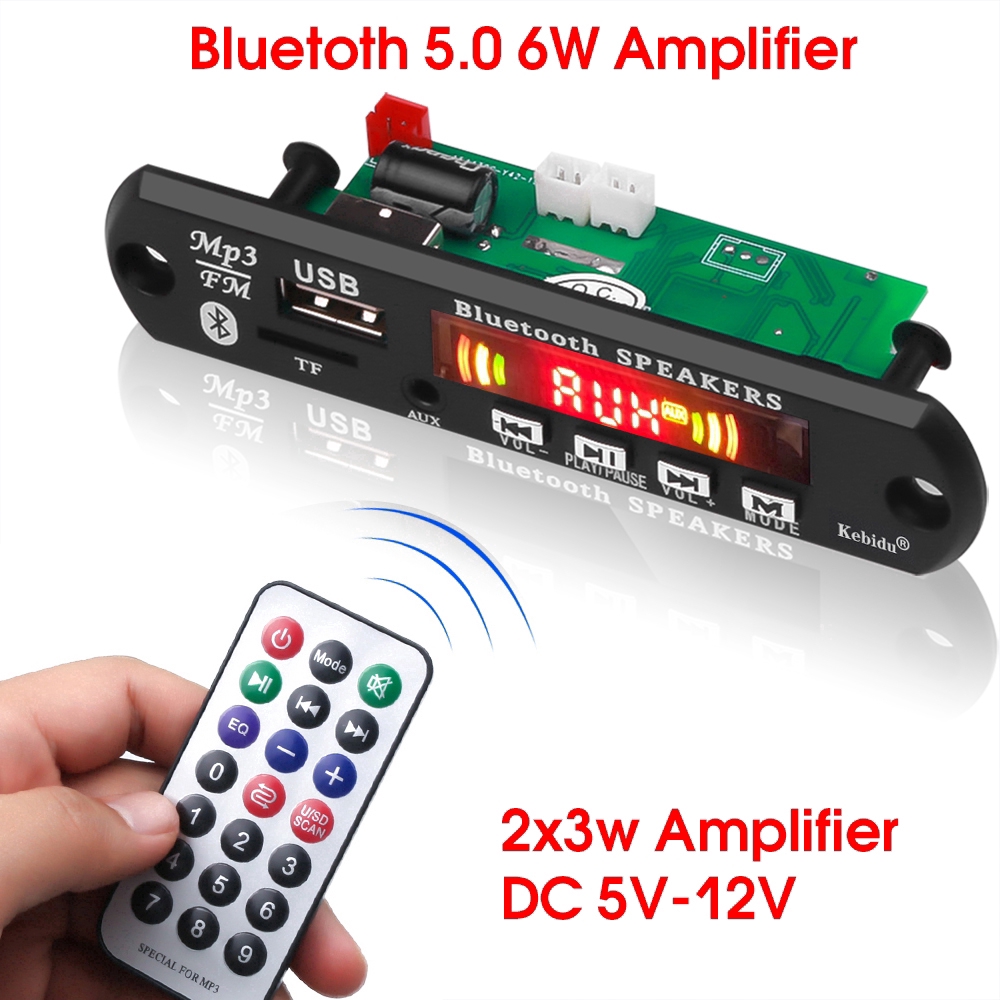 Bảng Giải Mã MP3 KEBIDUMEI JQ-D017BT Màn Hình Màu Bluetooth5.0 2 * 3W 12V Chức Năng Ghi Âm Cho Ô Tô